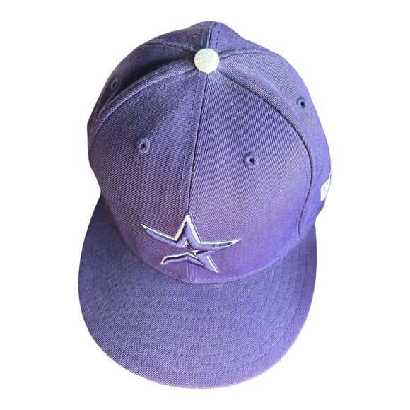 Houston Astros 7 3/8 New Era 59Fifty fitted purple All Over MLB Baseball - Picture 2 of 6